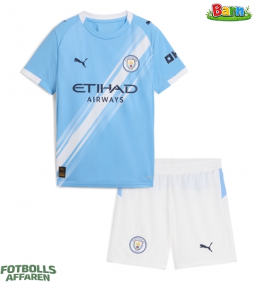 Manchester City Hemmaställ Barn 2025-26 Kortärmad (+ Korta byxor)